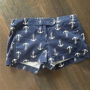 Nautical Navy Anchor Print Women's Shorts